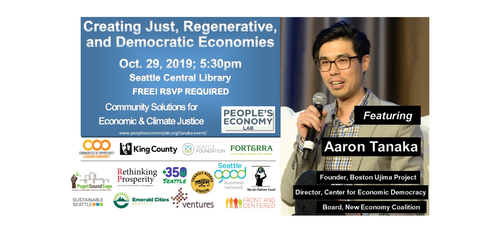 Read more about the article Creating Just, Regenerative, and Democratic Economies with Aaron Tanaka & Local Leaders